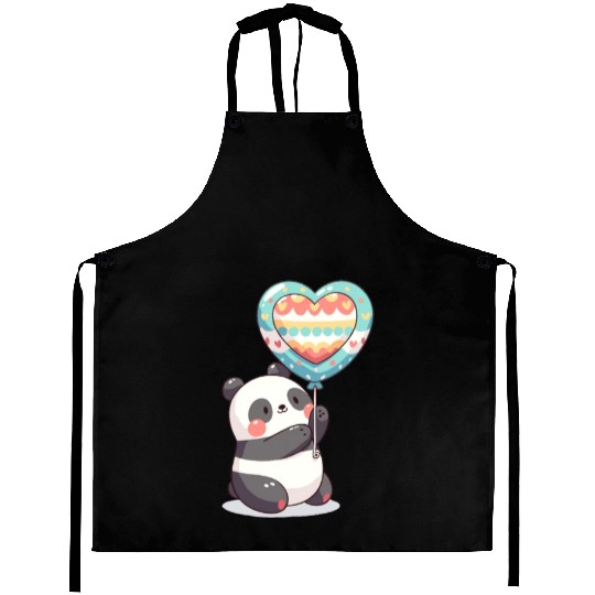 Sweet panda with balloon Aprons