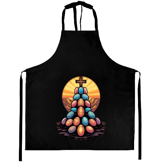 Christian Easter Day Cross Easter Egg Hunt Aprons