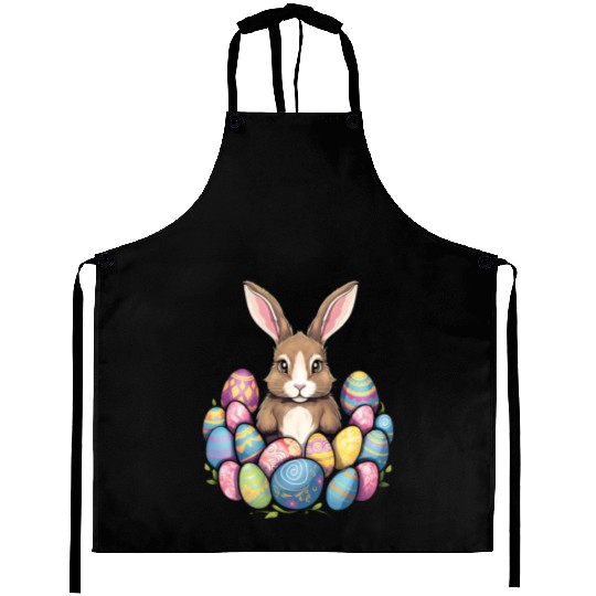Easter Bunny Rabbit Colorful Eggs Easter Egg Hunt Aprons
