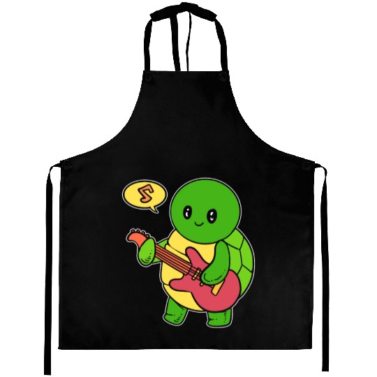 Turtle Guitarist Country Singer Gift Aprons