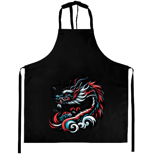 Colorful Chinese Dragon Artwork Essentials Aprons