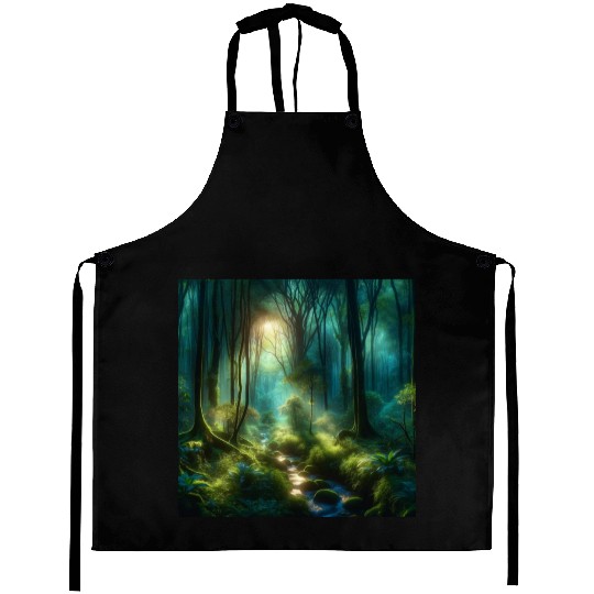 Twilight Enchantment A Mystical Forest Scene Aprons