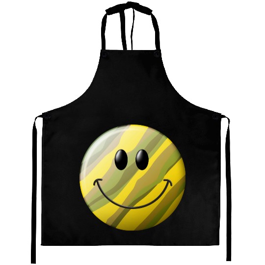 Camo Smiling Happy Face Aprons