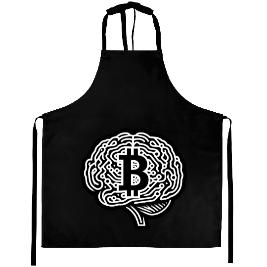 Bitcoin symbol crypto coins brain mindset 3 Aprons
