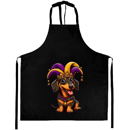Mardi Gras Dachshund Aprons