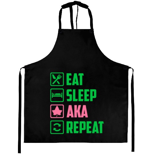 Eat Sleep AKA Repeat Alpha Kappa Alpha Womens Gift Aprons