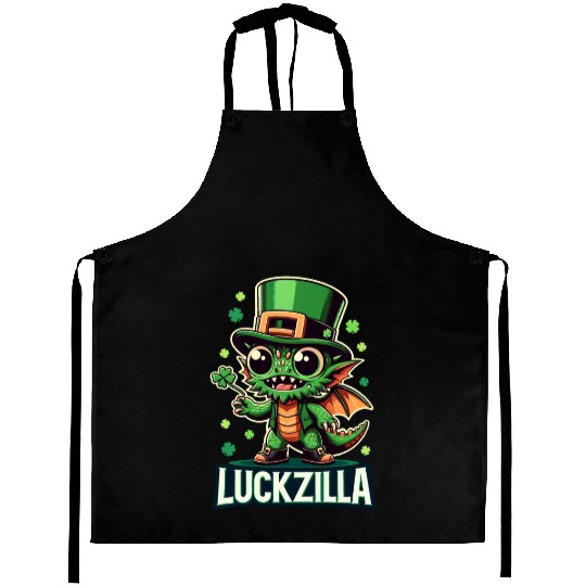 Luckzilla St. Paddy's Day Dragon Aprons