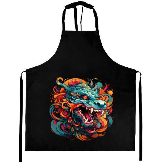 Modern Oriental Dragon Majesty Aprons