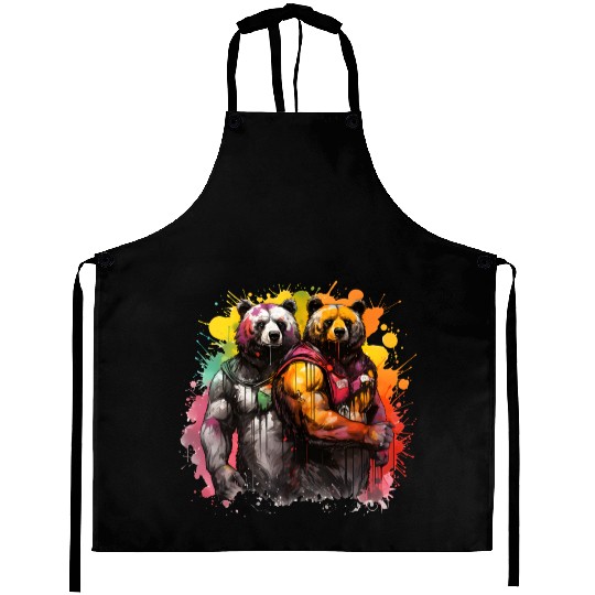 Bear Hug: 2 Big Bulky Bears, bears lovers Aprons