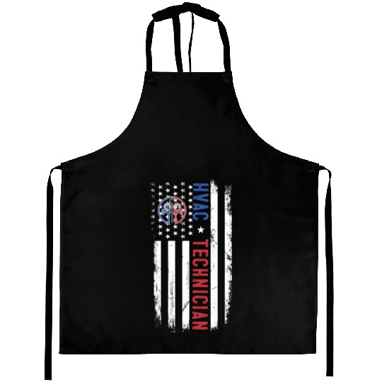HVAC Technician US American Flag HVAC Mechanic Eng Aprons