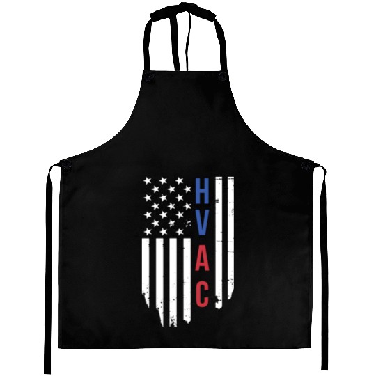 HVAC Technician US American Flag HVAC Mechanic Aprons