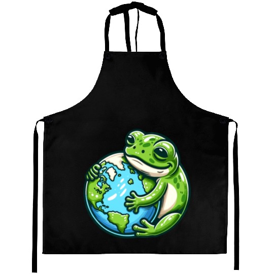 Frog Embracing Earth: Earth Day Aprons