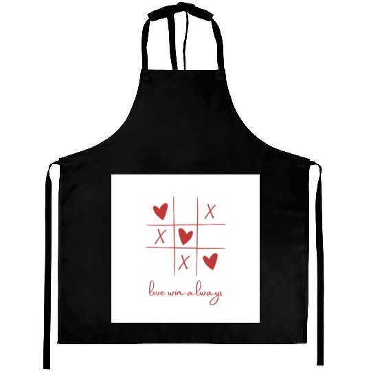 Beige Rouge Amour Saint Valentin Aprons