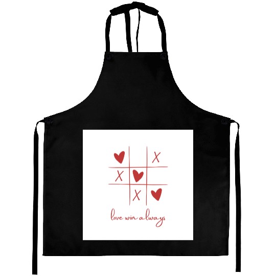 Beige Rouge Amour Saint Valentin Aprons