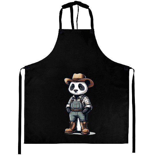 Cute Panda Farmer Aprons
