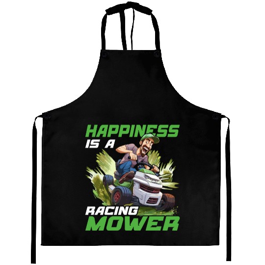 Happiness Is A Racing Mower Aprons