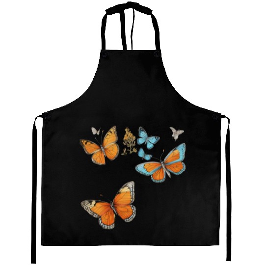 Floral Harmony: Blooms and Butterflies" Aprons