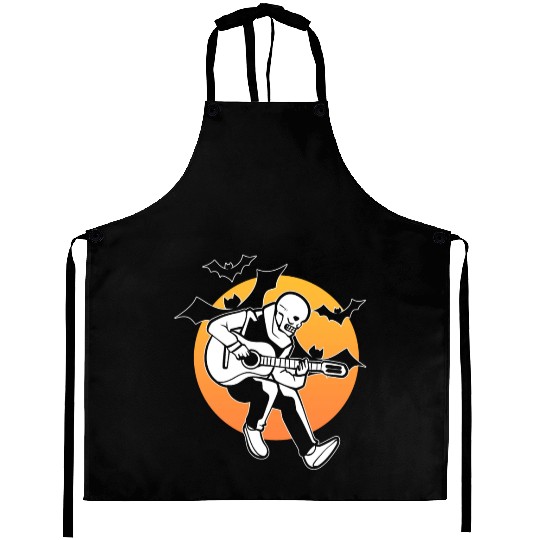 Skeleton Guitar Player Guitar Teacher Aprons