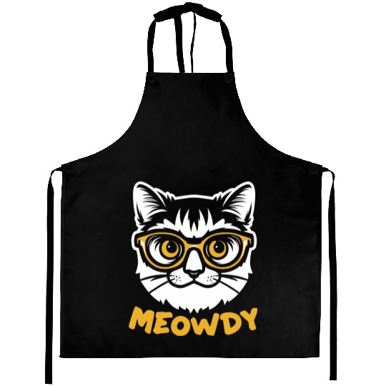 Meowdy Funny Kitty Michigan Gift Aprons