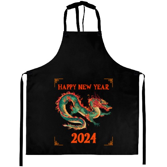 Fantasy Dragon: Happy New Year 2024 Aprons