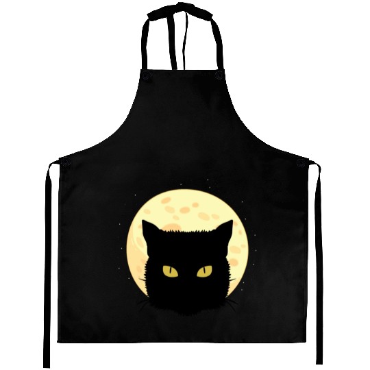 Cat Full Moon Cat Owner Gift Aprons