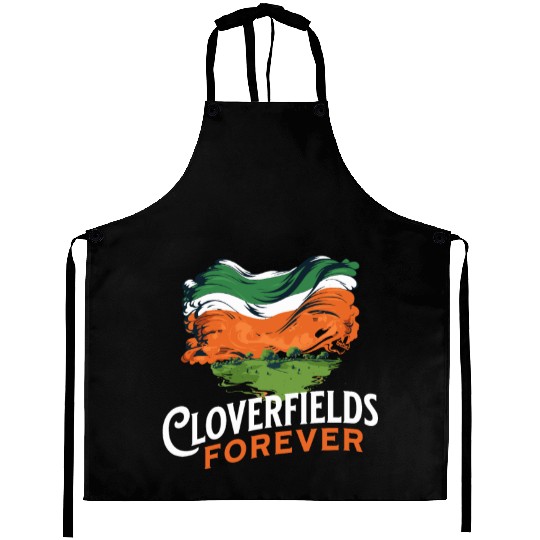 St Pats Funny Design Irish Cloverfields Forever Aprons