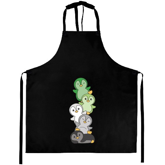 Aromantik Flag Pride Lgbtq Cute Penguin Stack Aprons