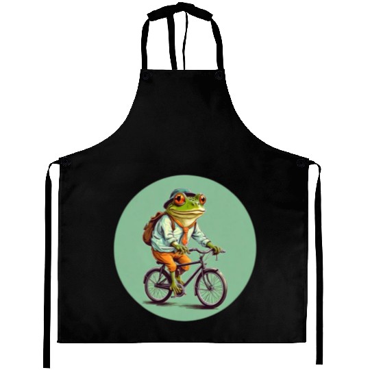 Frog Riding Bike Aprons