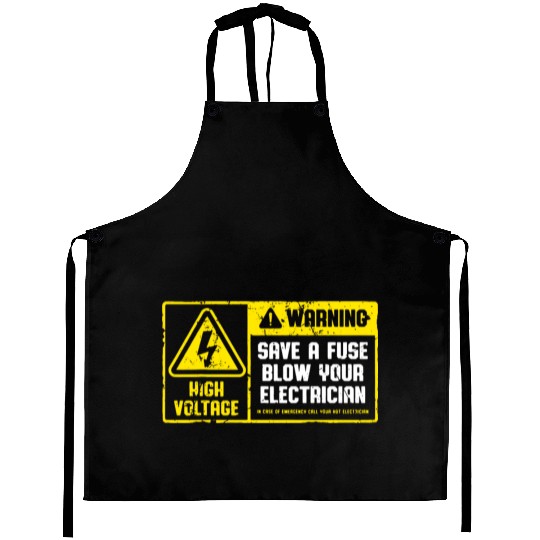 Lineman Retro Vintage Electrician Save A Fuse Aprons