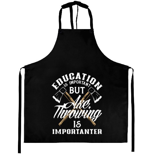 Axe Throwing Axe Throwing Education Funny Saying Aprons