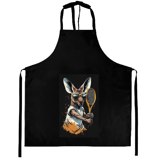 Kangaroo play tennis Aprons