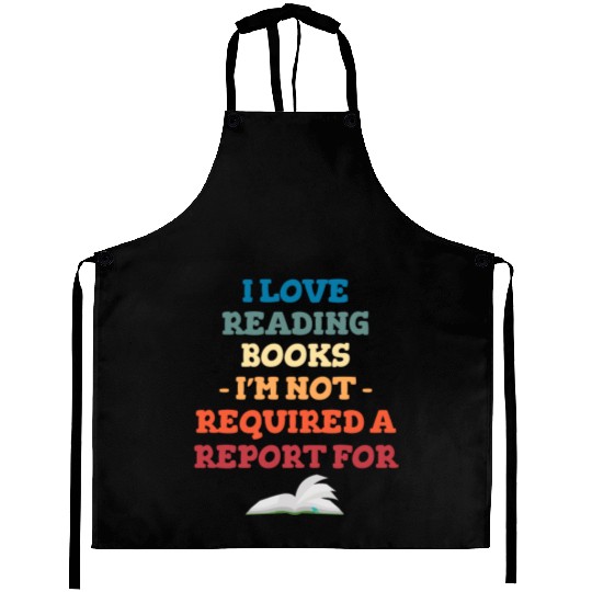 I Love Reading Books Bookworm Library Teachers Aprons
