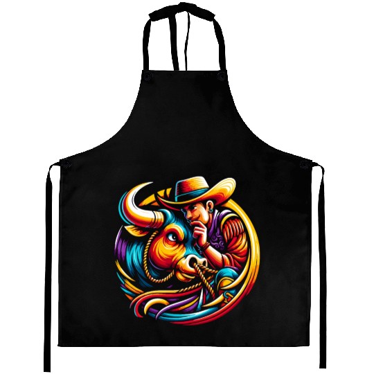Rodeo Bull Riding Livestock Show Farmer Cattle Aprons