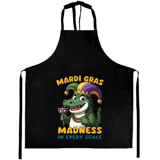 Mardi Gras Crocodile Masquerade Lover Aprons