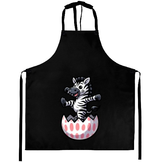 Easter Zebra Comic Easter Egg Aprons