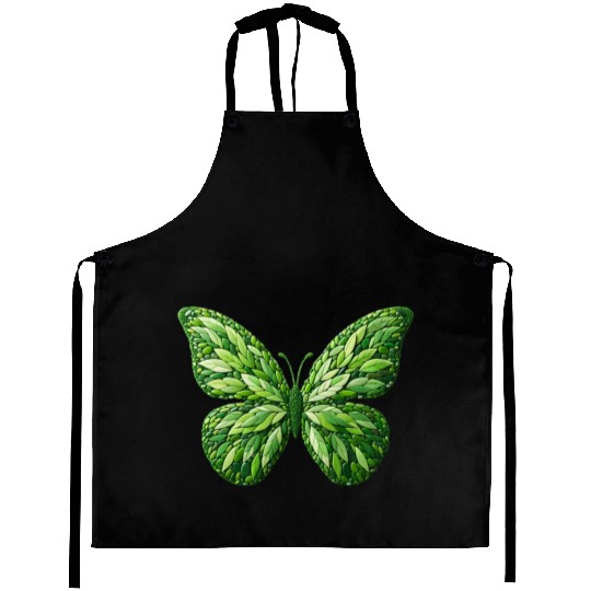 Verdant Leafwing Monarch Butterfly Aprons