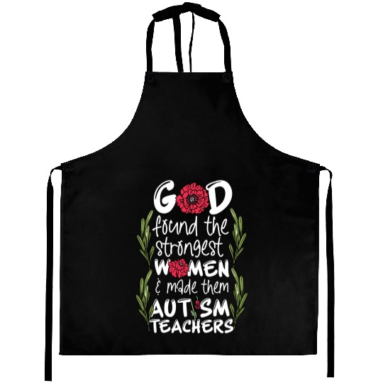 Woman Autism Teacher Aprons