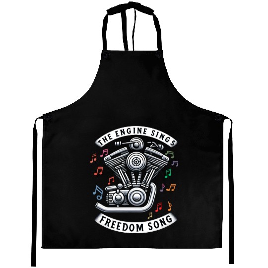 The Engine Sings Freedom Song Motorcycle Aprons