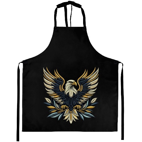 Regal Eagle Wings Embroidered Aprons