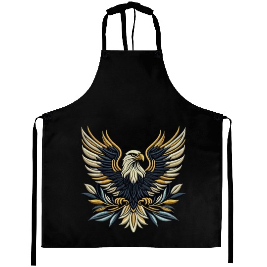 Regal Eagle Wings Embroidered Aprons