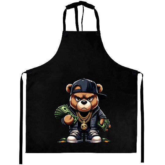 teddy bear with money Aprons