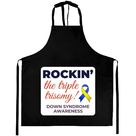 Down Syndrome Awareness Triple Trisomy Rock Aprons