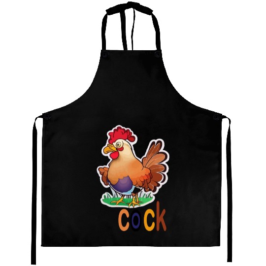 cute cock animal Aprons