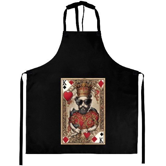 Mens King of Hearts Aprons Cool Aprons for Guys