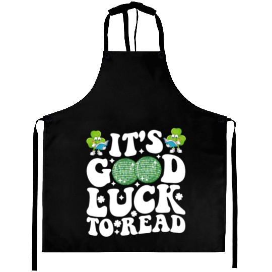It's Good Luck To Read St Patricks Day Disco Ball Aprons