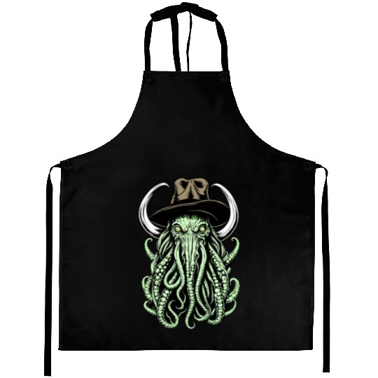 Bizarre Fusion: Cowboy Hatting Cow Cthulhu Aprons