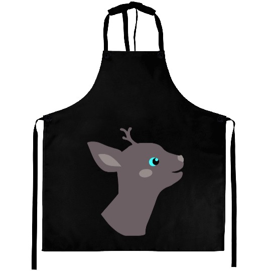 Fantasy Deer Like Animal Head Vector 3 Colors Aprons