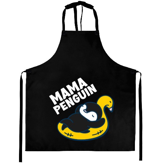Penguin Mama Flightless Bird Lover Mother's Day Mo Aprons