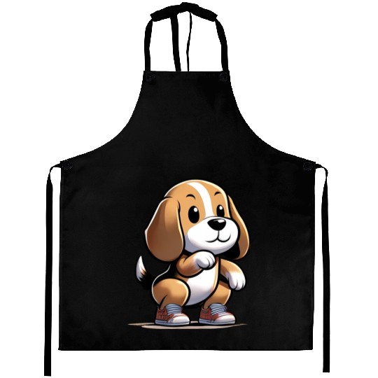 Squat Squad: Beagle's Fitness Journey Aprons