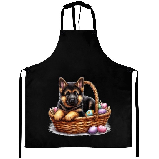 Easter Puppy with Colorful Eggs Aprons